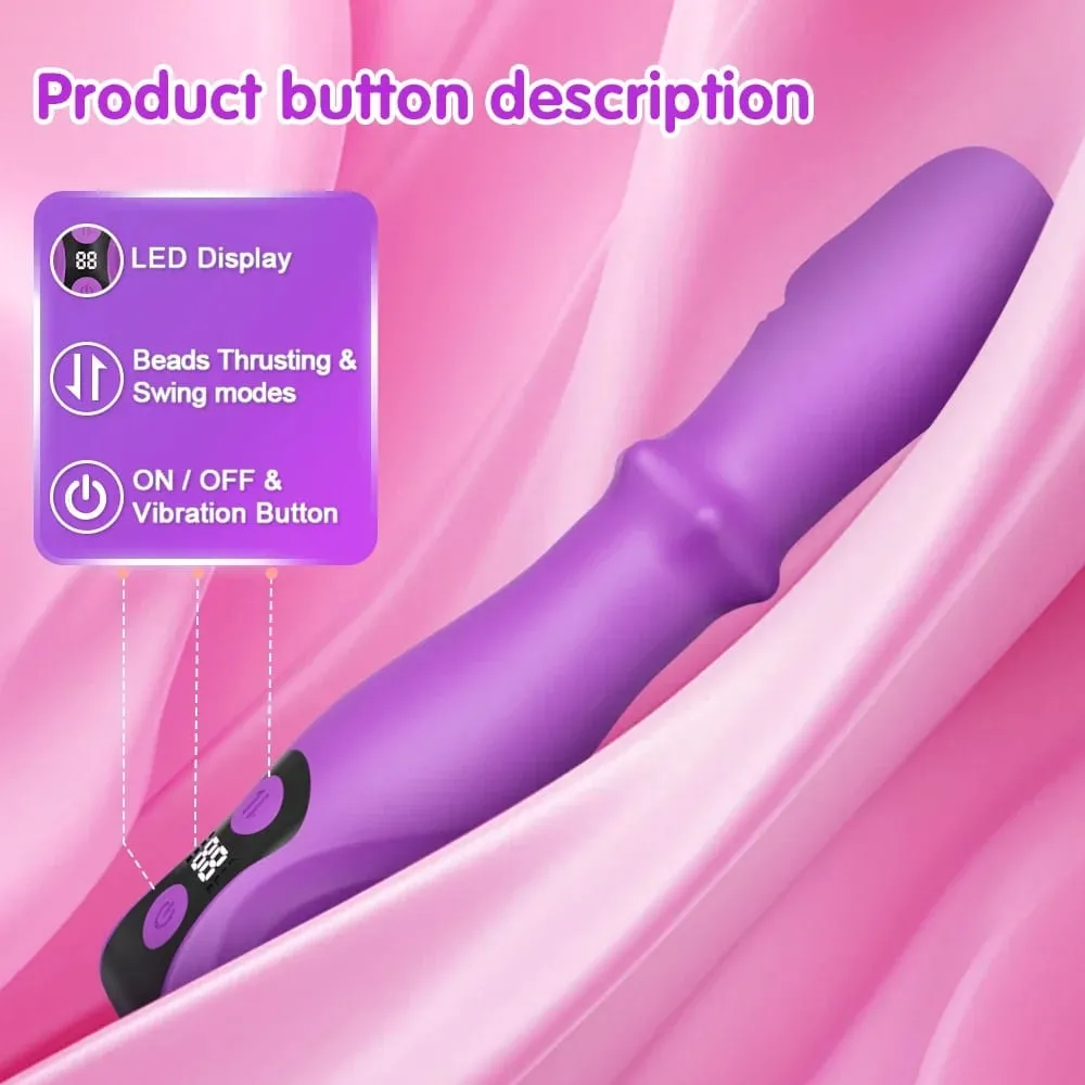 Vibratore di spinta per le donne Stimolatore del punto G Vibrazione del dildo Vibrazione scorrevole anale Negozio di sesso per adulti Giocattoli del sesso per le donne — image 5