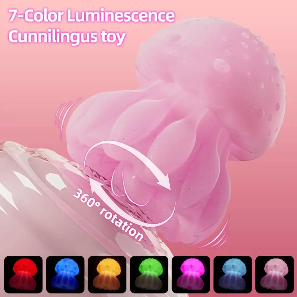 Tongue Licking Vibrator 10 Modes Vibration LED Rainbow Color Jellyfish Vibrator Nipple Clitoral Stimulator Sex Toy for Adults 18 — image 2