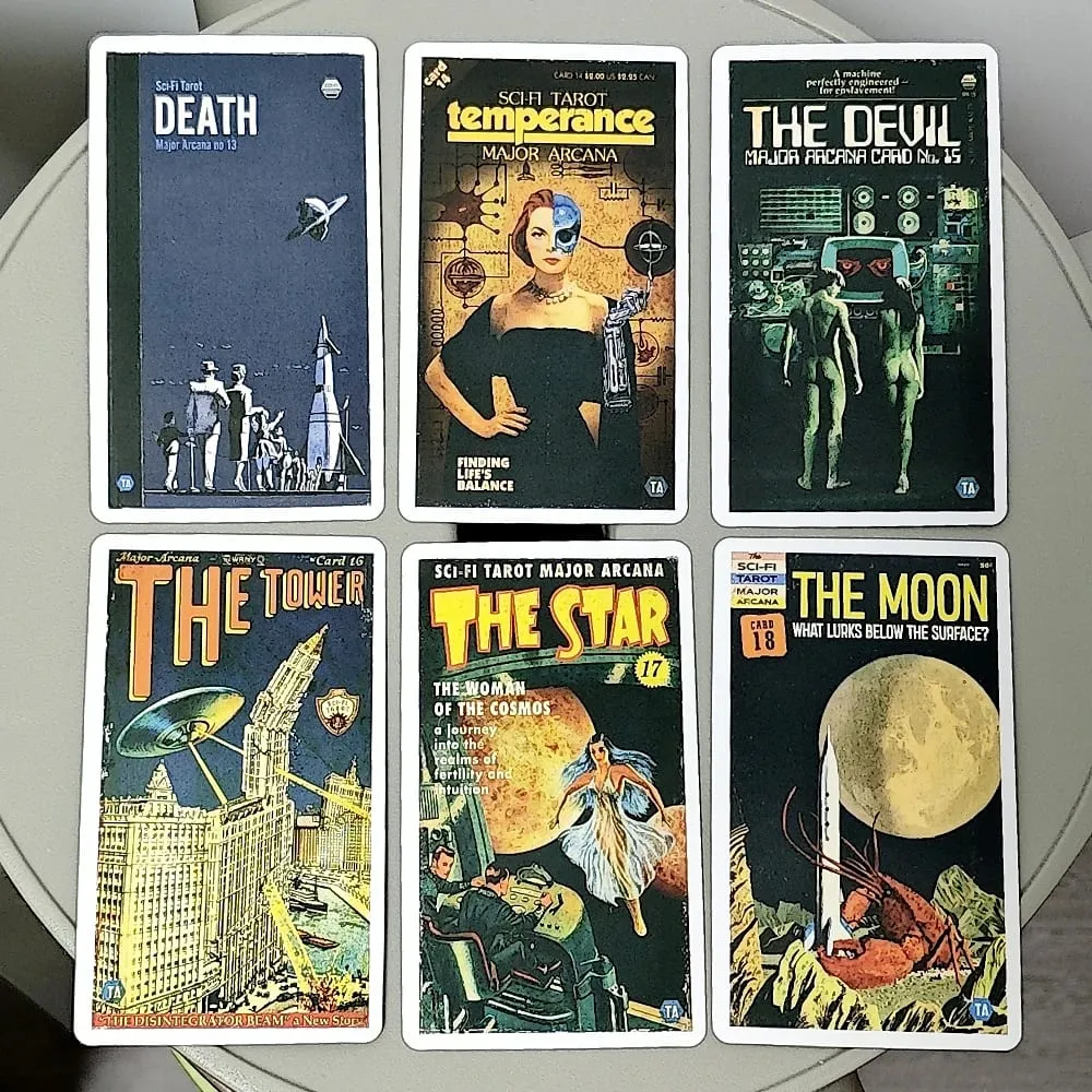 Bộ bài Tarot theo chủ đề khoa học viễn tưởng Tarot của Todd Alcott dựa trên hệ thống Rider Waite 10,3 * 6cm 78 lá bài Tarot — image 6
