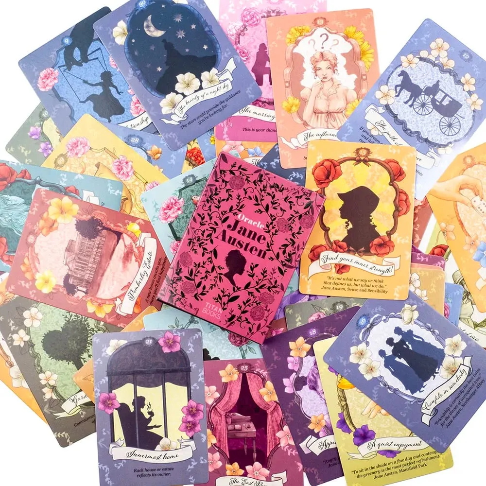 Jane Austen Oracle Deck 40 cartas Conjunto de adivinhação literária estilo regência cartas de tarô ilustração 10,3 * 7,3 cm — image 6