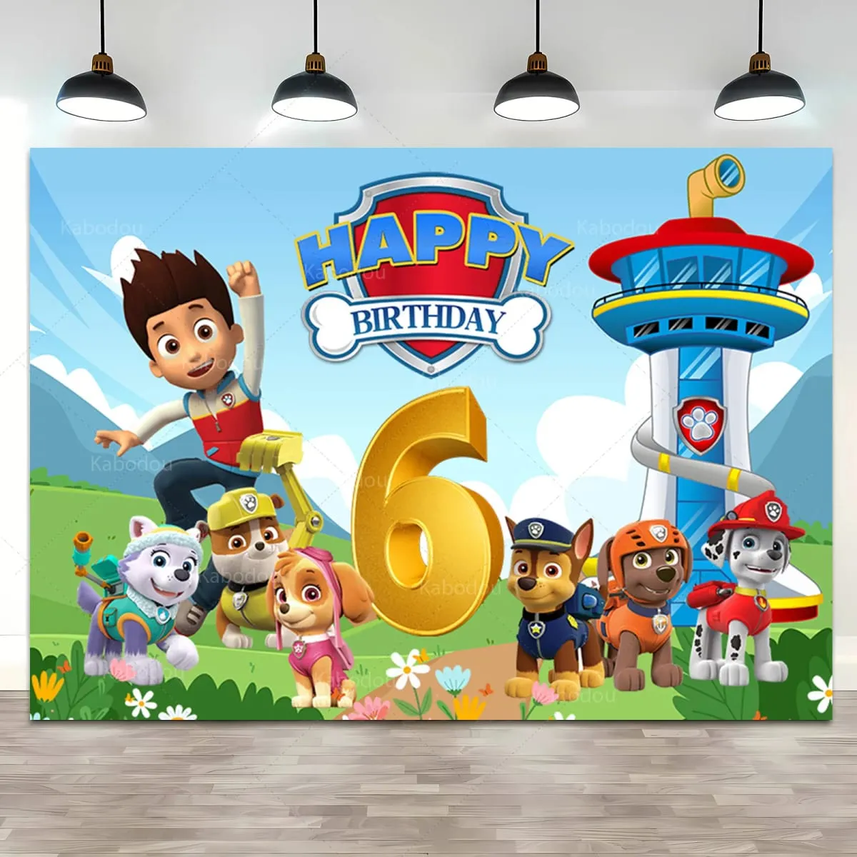 Benutzerdefinierte Kinder Name Alter Paw Patrol Hintergrund Junge 1. 2. 3. Geburtstag Party Hintergrund Dekor Welpen Banner Poster Foto Studio — image 6
