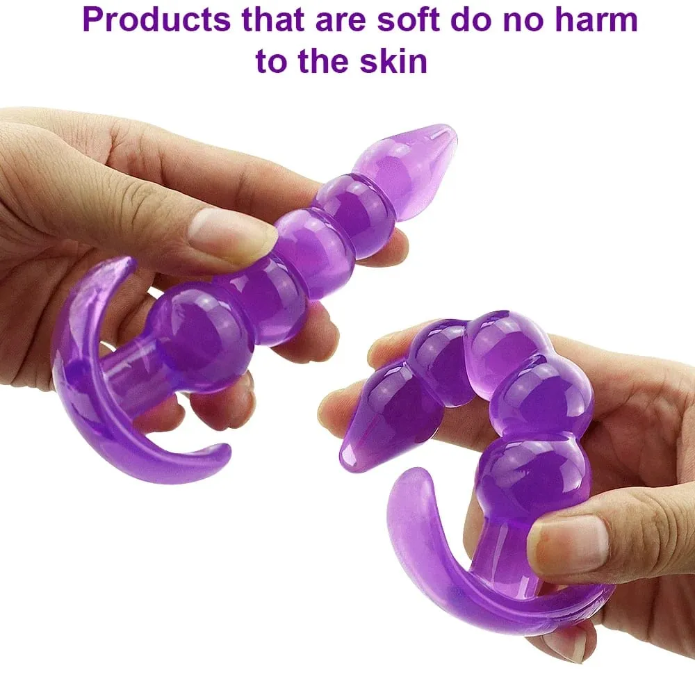 Měkké silikonové anální špunty Anální korálky Dildo anální kolík Masáž prostaty Unisex Sexy zátka Sexuální hračka pro dospělé pro muže Ženy Hry pro dospělé — image 4
