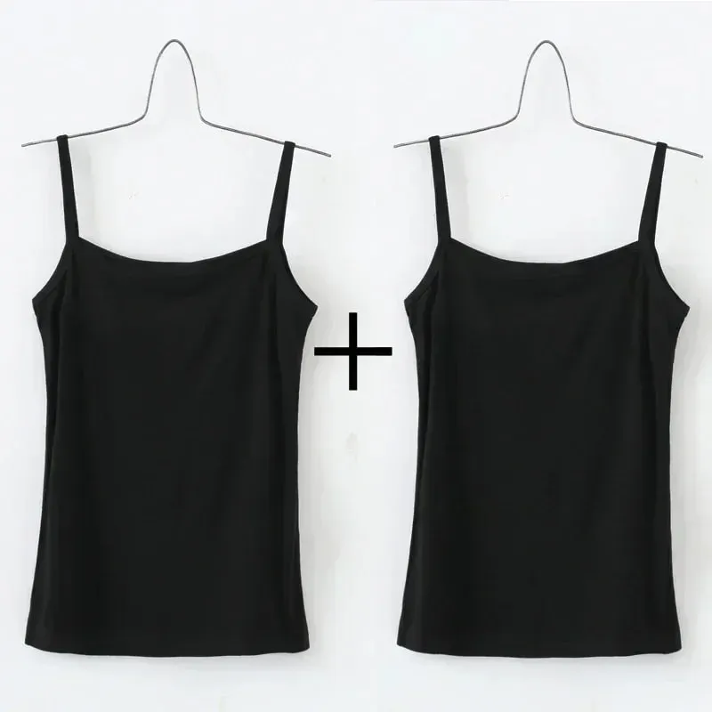Basic Camisoles ผู้หญิง Crop Tops เสื้อแขนกุด Bralette Tops สีทึบผอมเสื้อกั๊กหญิงกระชับสัดส่วนถัง Bra ชุดชั้นใน — image 13