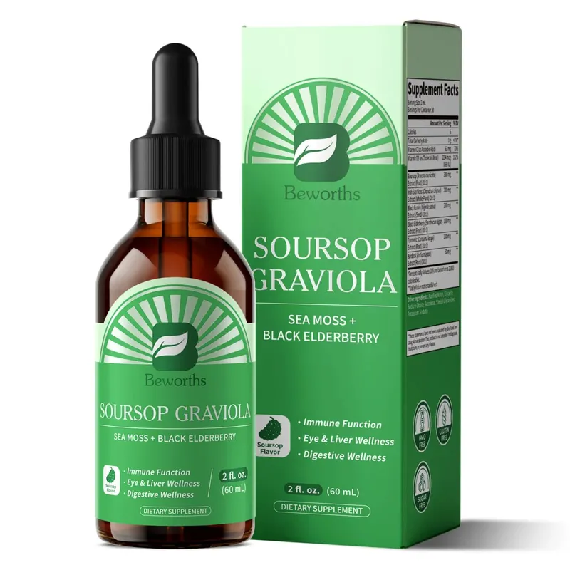 Extrait naturel de corossol graviola goutte soutien immunité et santé digestive détox et nettoyage sans gluten sans sucre