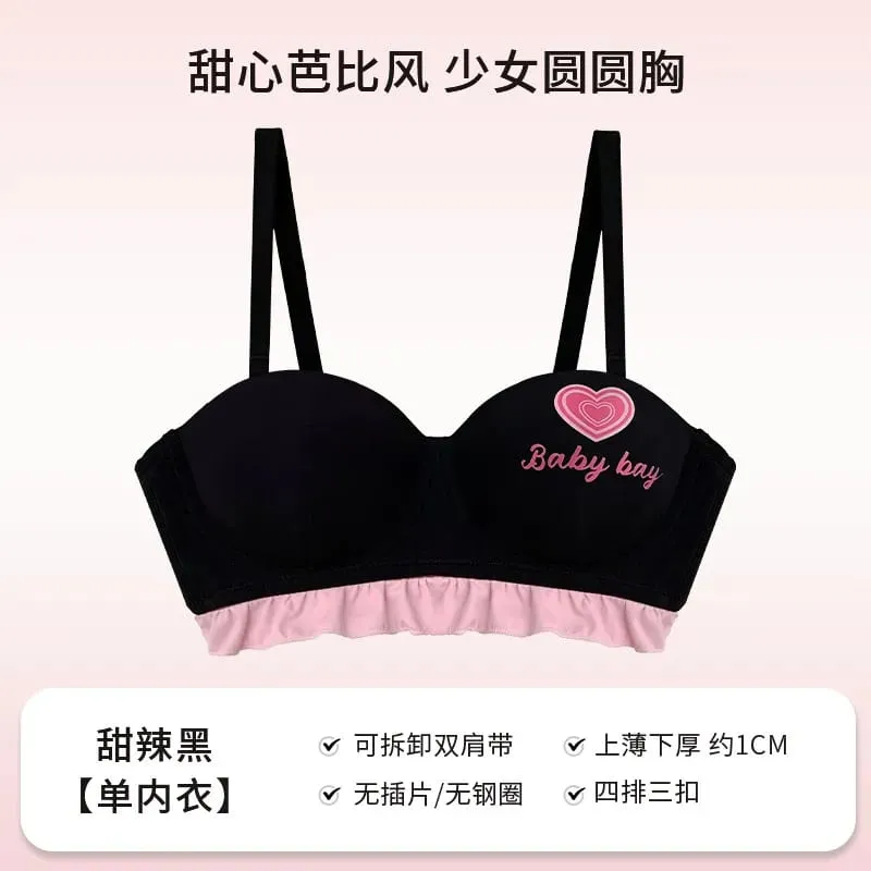 Blue Heart Seamless Wireless Bra Round Half Cup Lingerie for Small Chest Push Up No Underwire Sexy Intimates S-XL — image 10