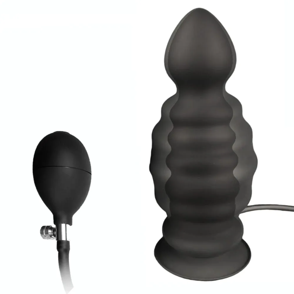 Obrovský nafukovací anální kolík s přísavkou Silikonový velký anální kolík Expanzní stimulátor řiti Masáž prostaty Anální sexuální hračky — image 1
