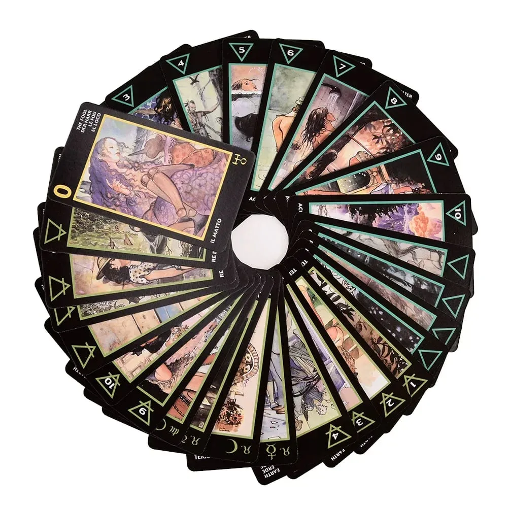 Tarot de Manara Cards A 78 Deck PDF Guide Divination fate tarot deck jeu de société pour usage personnel Jouer à des jeux — image 2