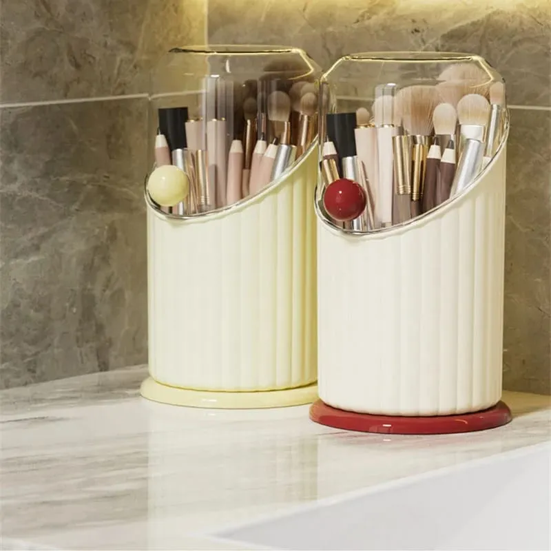 Úložný box na štětce na make-up Velkokapacitní držák štětců na make-up s průhledným víčkem Prachotěsné kosmetické nástroje Organizér na rtěnky na obočí — image 6