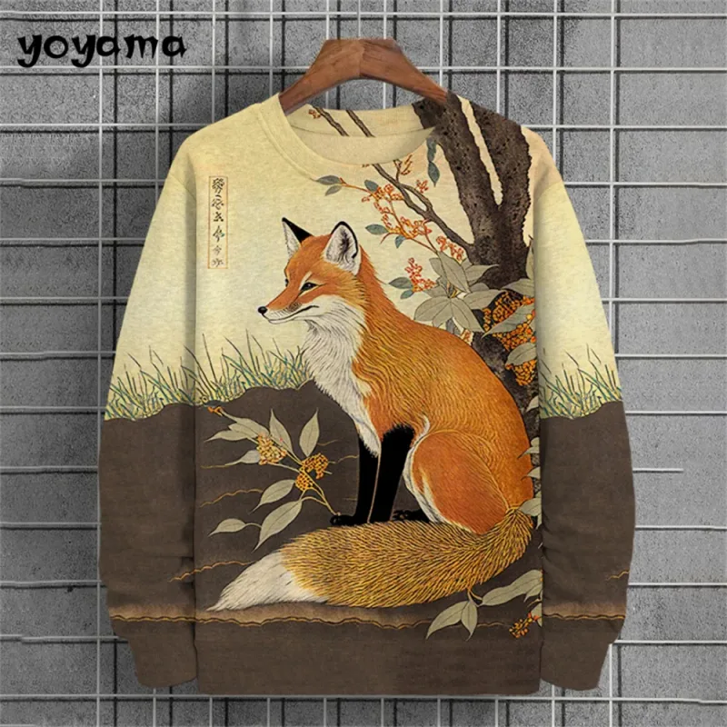 Cat Print Long Sleeve Hoodie for Men Oversized Hoodies Pullover Autumn Men Round Neck Sweatshirt Fashion Unisex Clothing Tops — image 4
