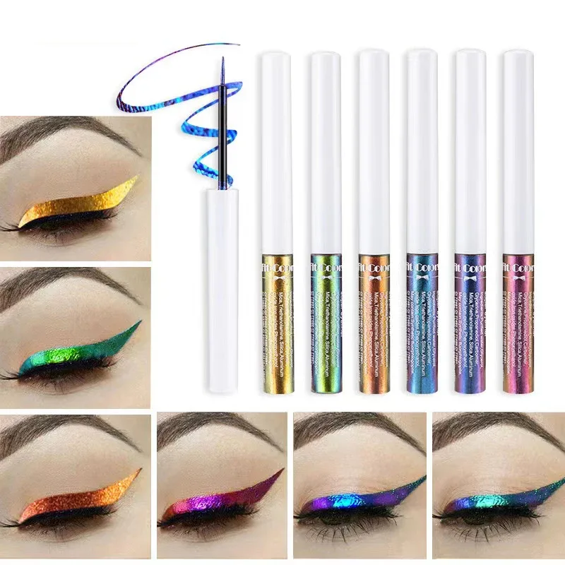 6 Farben Golden Chameleon Flüssig-Eyeliner-Set, wasserfest, langlebig, Diamant-Glitzer, metallischer Eyeliner, glänzende Make-up-Kosmetik — image 6
