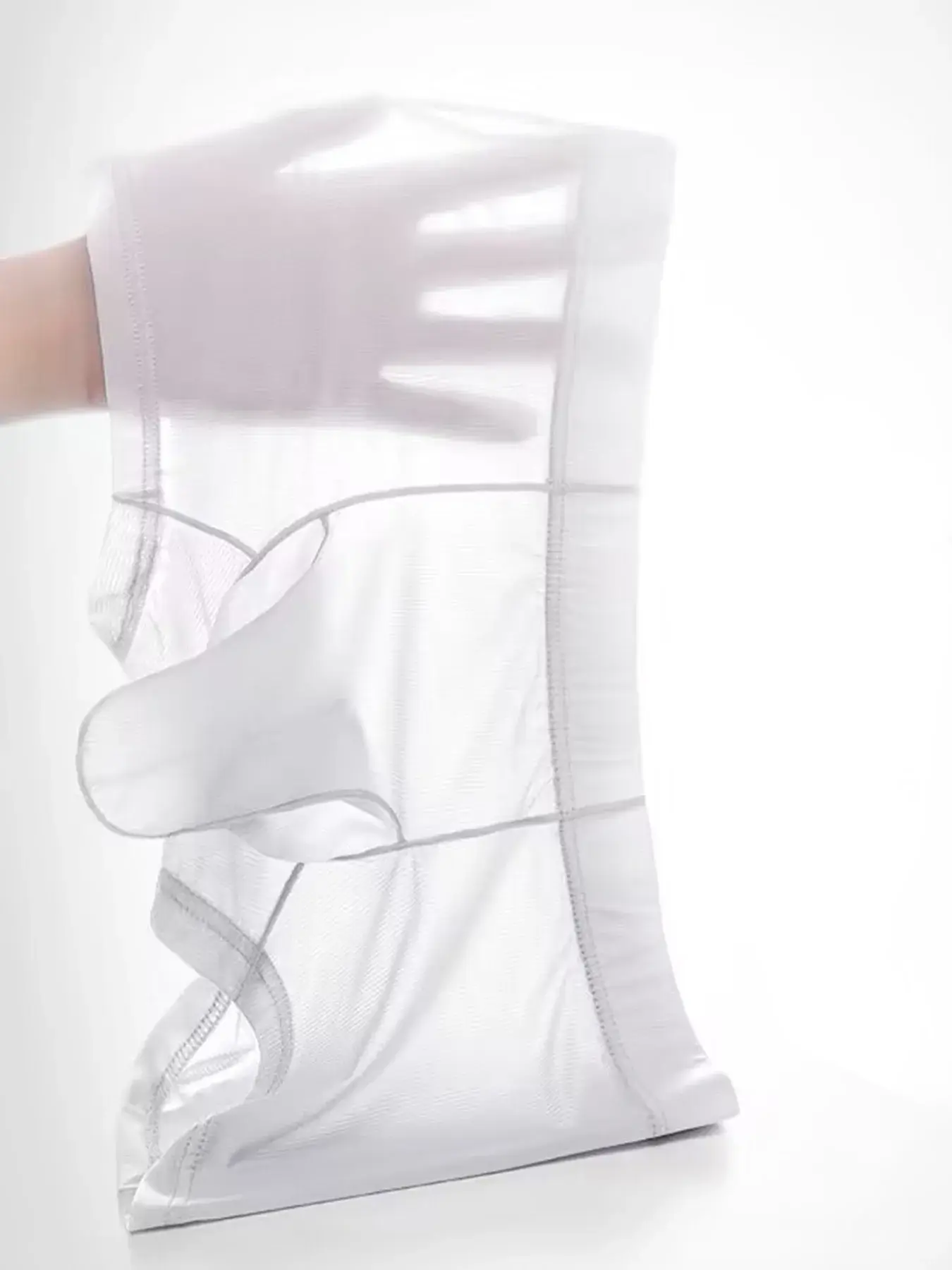 Slip boxer trasparenti Intimo sexy da uomo Mutande ultra sottili Vedi attraverso mutandine di seta ghiacciata Pantaloncini di lingerie lisci e lucidi — image 7