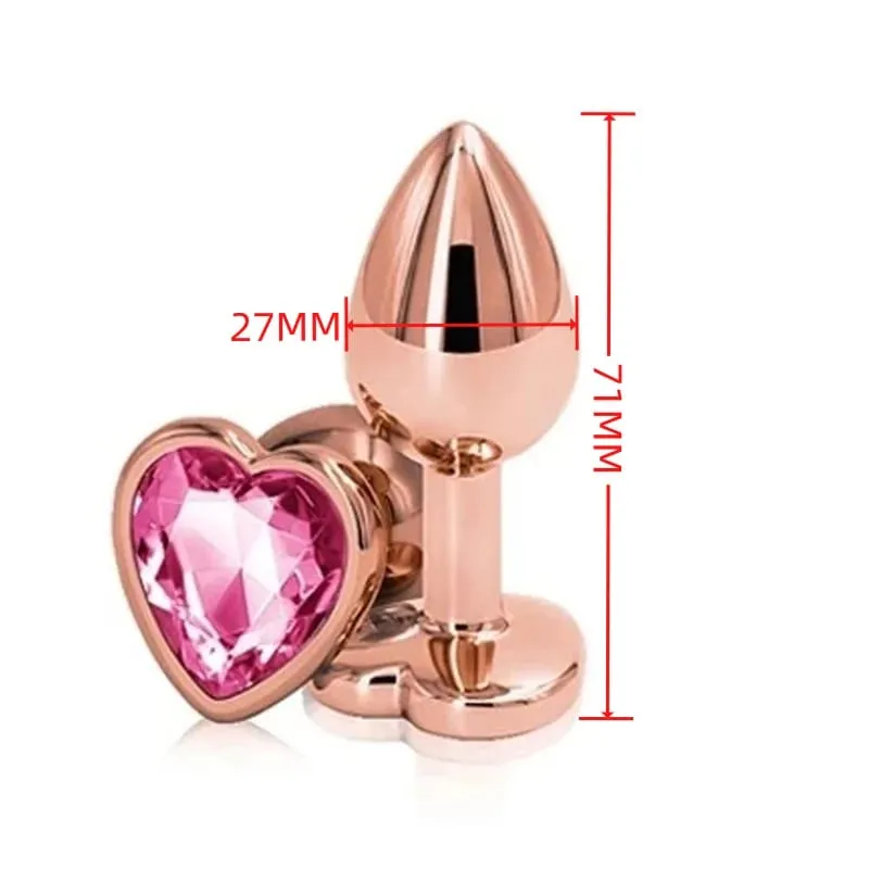 Manik Dubur Logam Saiz Kecil Palam Punggung Pelangi Mini Rose emas Palam Punggung Barang Kemas Kristal Jurulatih Dildo Dubur Melancap Mainan Seks — image 9