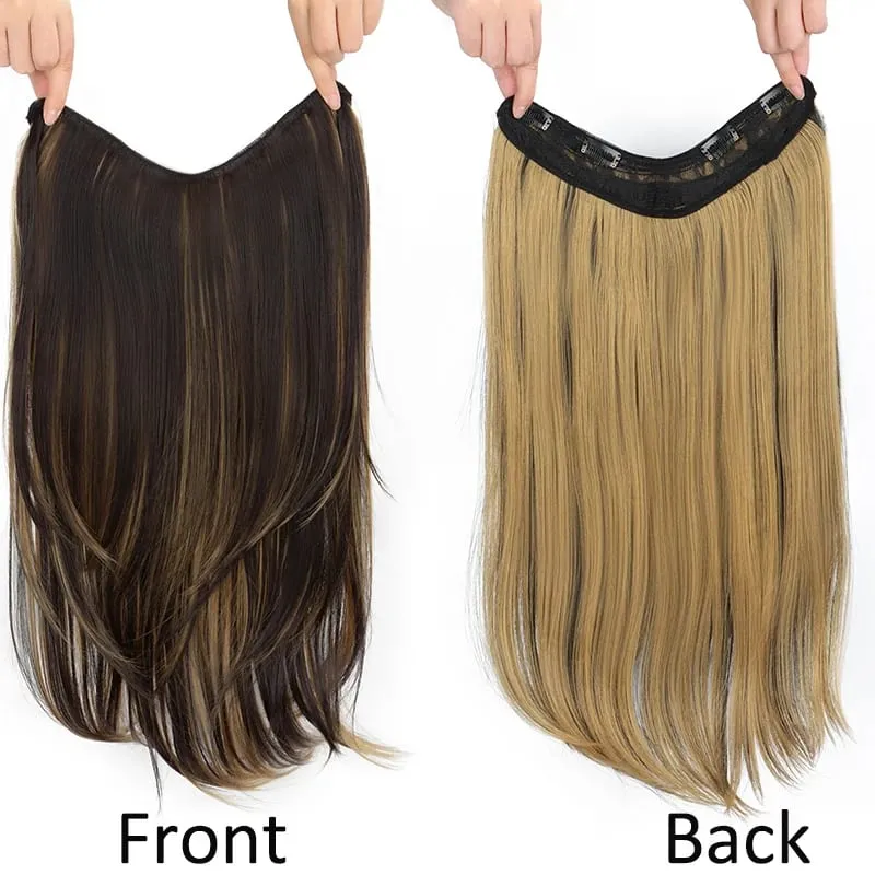 Extension capillaire synthétique multicouche longue et lisse de 22 pouces, postiche en Fiber de Style BB Clip pour femmes, usage quotidien, confiante et élégante — image 9