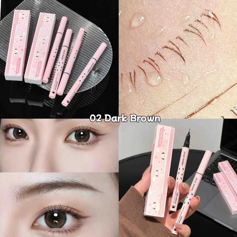 Quick-dry Eyeliner ดินสอแต่งหน้า Lasting Smooth Ultra บางสีดำสีน้ำตาล Matte Eye Liner กันน้ำอายไลเนอร์ปากกาเครื่องสำอาง — image 9