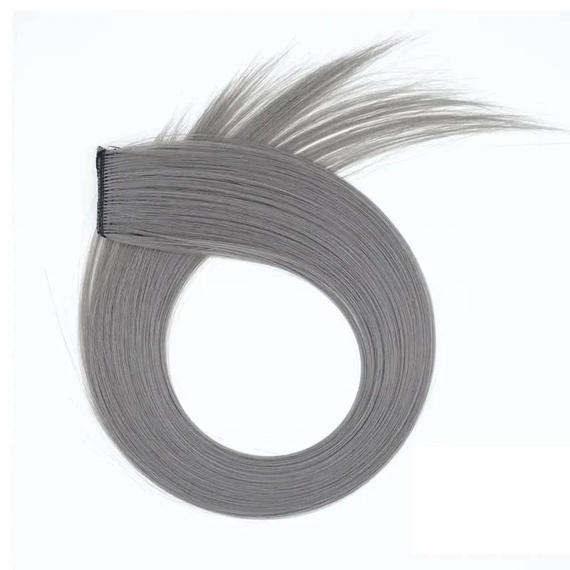 Clip sintetica lunga dritta da 22 pollici nelle estensioni dei capelli Posticci ad alta temperatura Colori arcobaleno Accessori per capelli per le donne — image 23