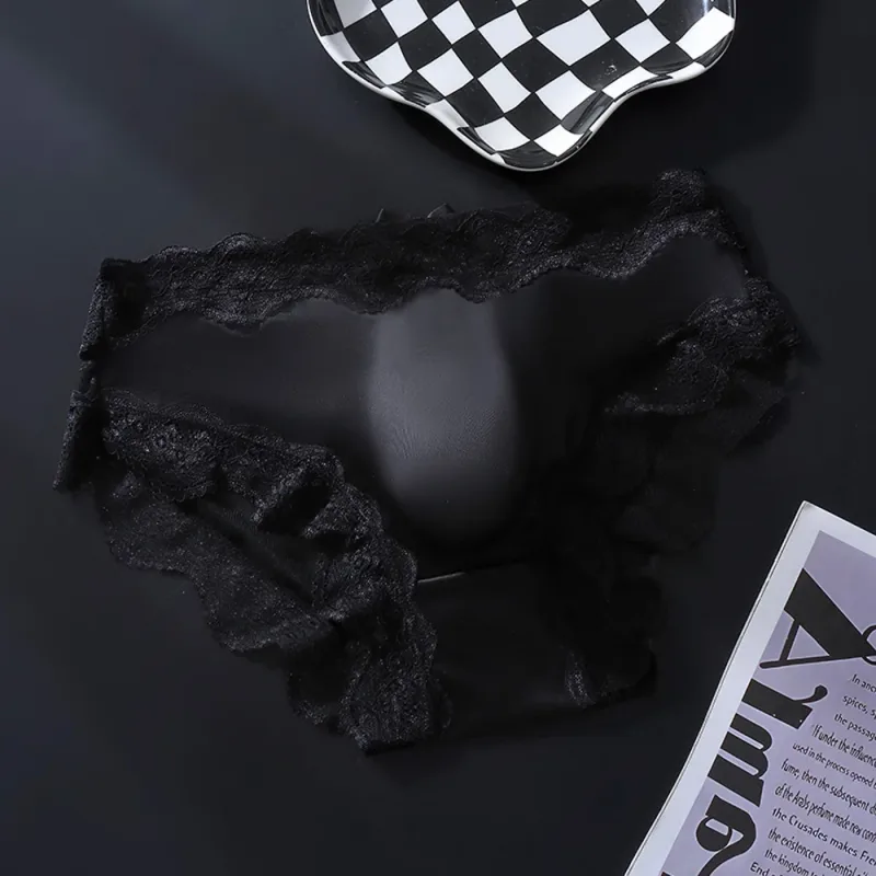 Hommes Triangle culotte dentelle garniture papillon noeud motif fleur mince Super confortable U renflement poche respirant Transparent Underwe — image 6