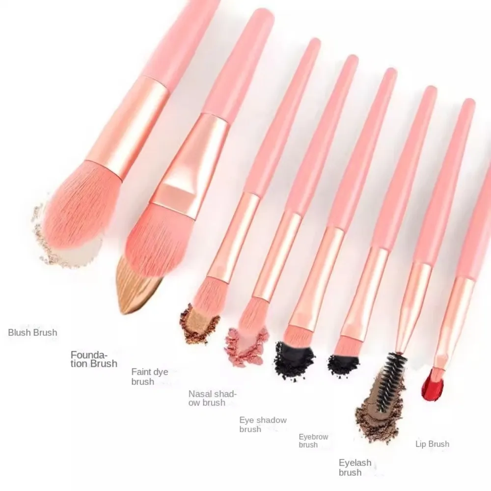 8ks/sada přenosné štětce na make-up s měkkými štětinami Prémiové syntetické se sáčkem štětec na oční stíny Nástroj Eye Facial Beauty Foundation — image 3