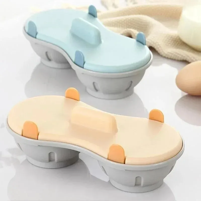 Cazador furtivo de huevos para microondas, cazador furtivo de huevos doble eficiente para microondas, cocina huevos escalfados con escurridor desmontable, calor para cocina — image 7