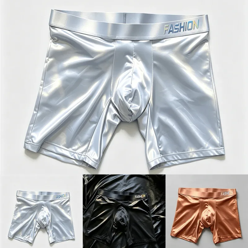 Herren-Unterwäsche, Boxer, Mann, solide, schlanke Eisseide, verlängertes Bein, Boxershorts, Ropa, mittlere Taille, Sporthöschen, männliche Unterhose — image 8