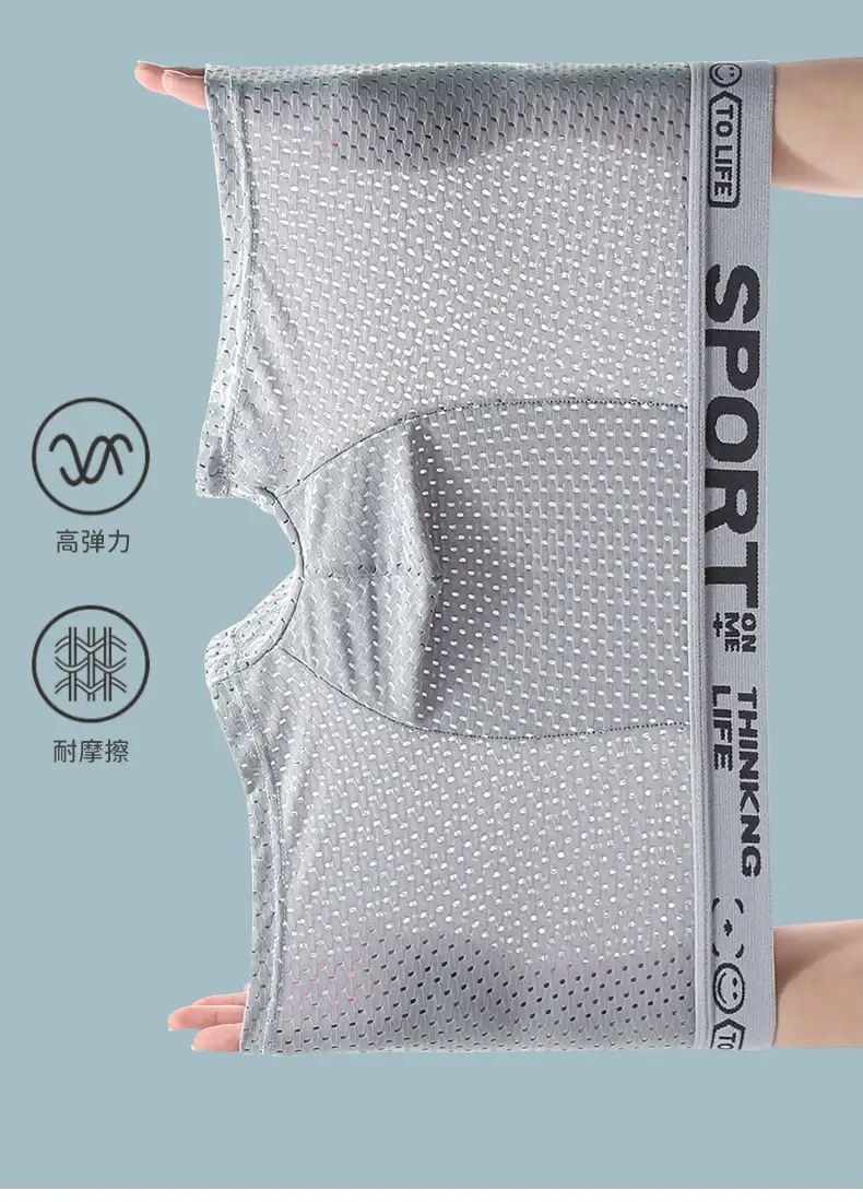 4pcs Summer Mesh Men Boxer Underwear Quick Dry Panties Man Boxer-briefs Breathable XL XXL 3XL 4XL Male Shorts Mens Undershorts — image 2
