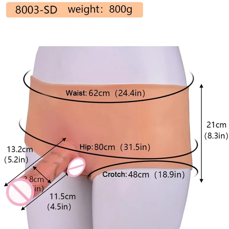 Mutandine con dildo solido indossabile Strapon in silicone Pantaloni realistici per pene Giocattoli elastici del sesso per donne adulte Giochi lesbici Piacere — image 7