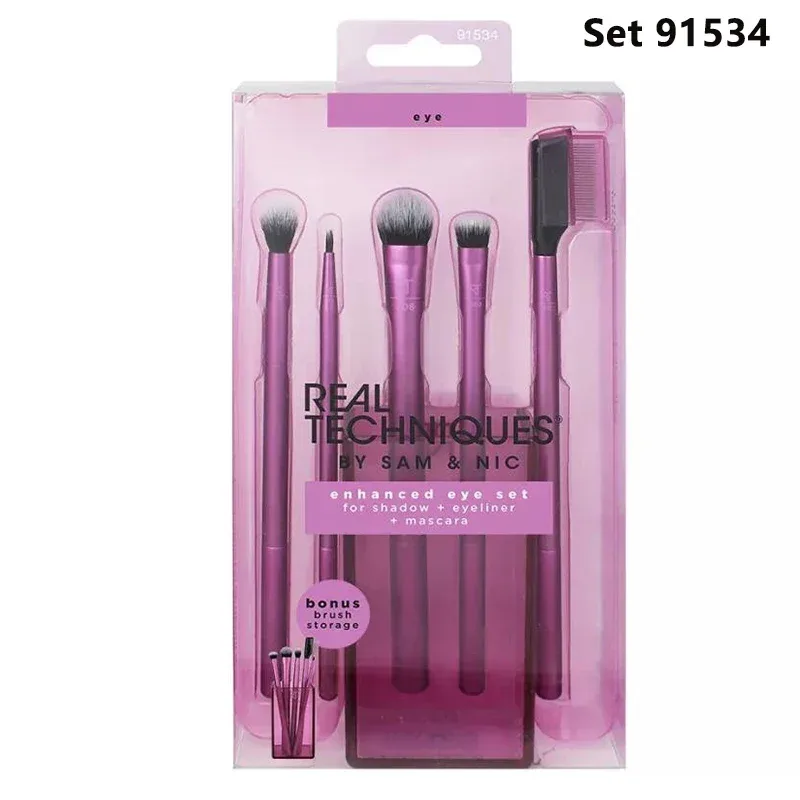Set Kuas Rias Professioanl Teknik Nyata Berbulu Lembut untuk Kosmetik Bedak Foundation Alat Kecantikan Pencampur Eyeshadow Wajah — image 6