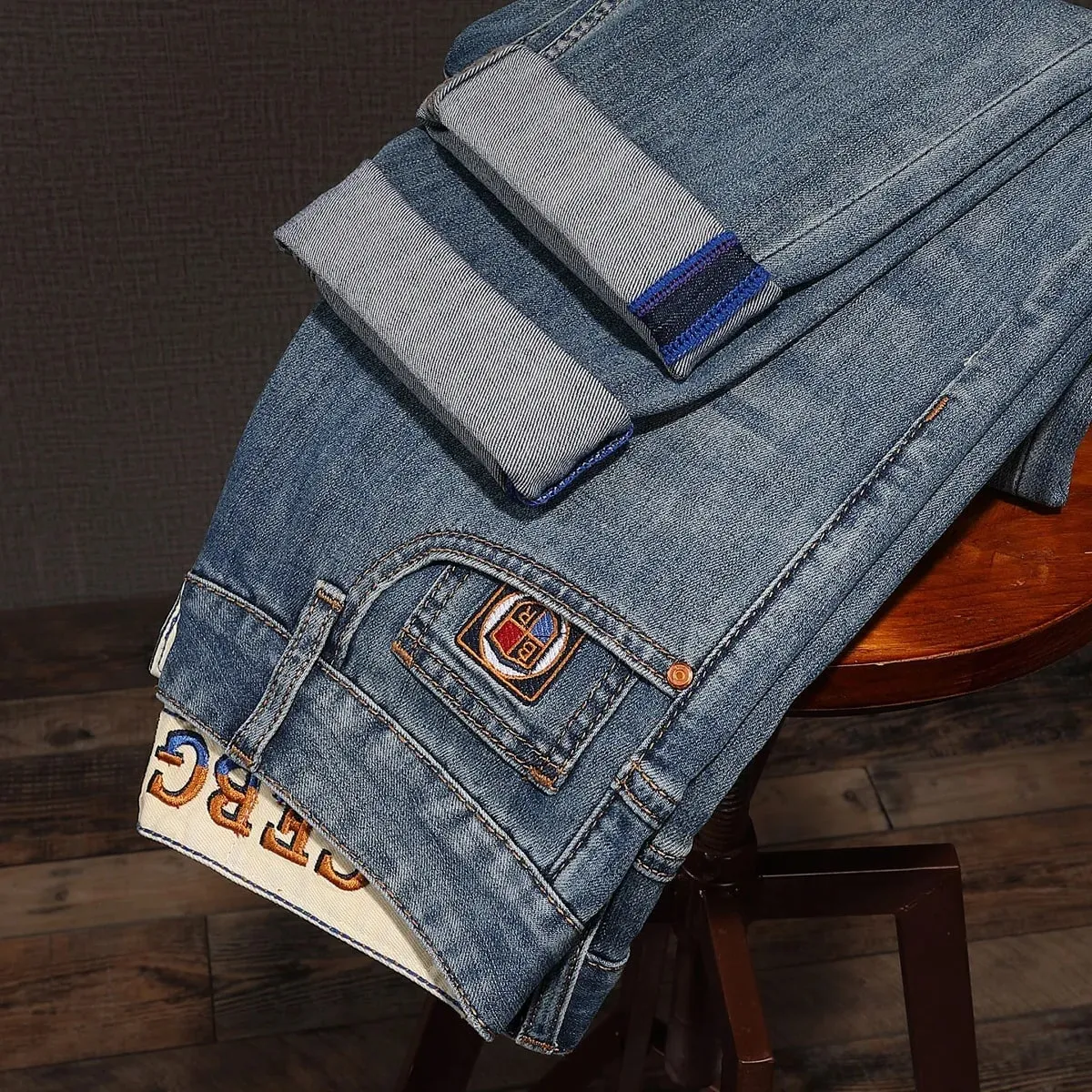 High-end Summer Thin Jeans Men20252023 Trend Embroidered Straight Casual Luxury Long Pants — image 8