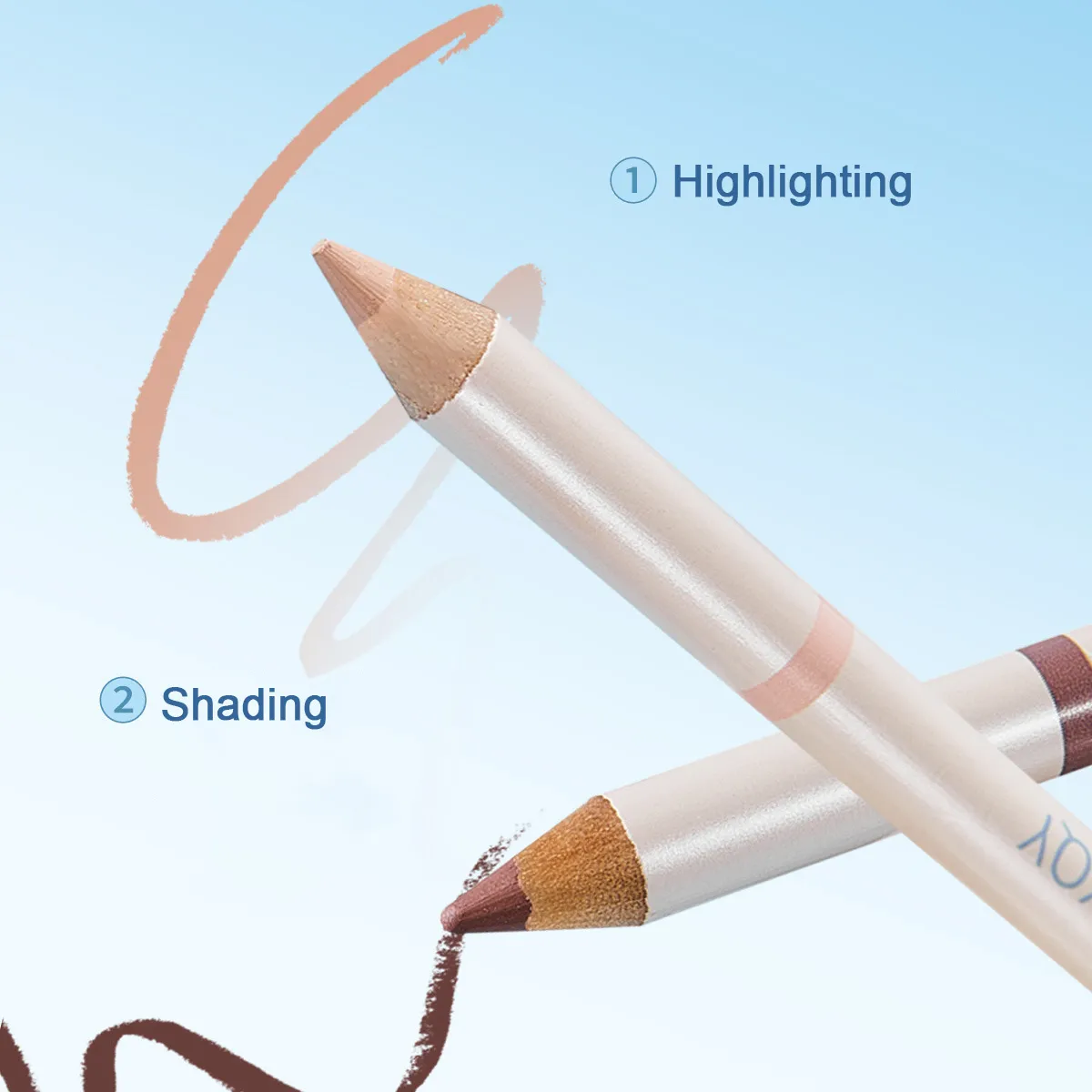 Double Tip Aegyosal Pensil Penyerlah Matte Bawah Mata Koyak Beg Pelapik Anak panah Pen Pembayang Mata Tongkat Make Up Korea Kosmetik Wanita — image 6