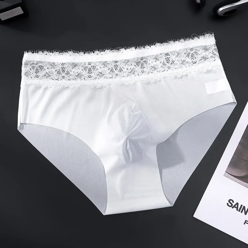 Lace Edge Ice Silk Men's Triangle Pants Traceless Breathable Thin Men's Underwear Low Waist Soft Seamless Comfort Male Briefs — image 18