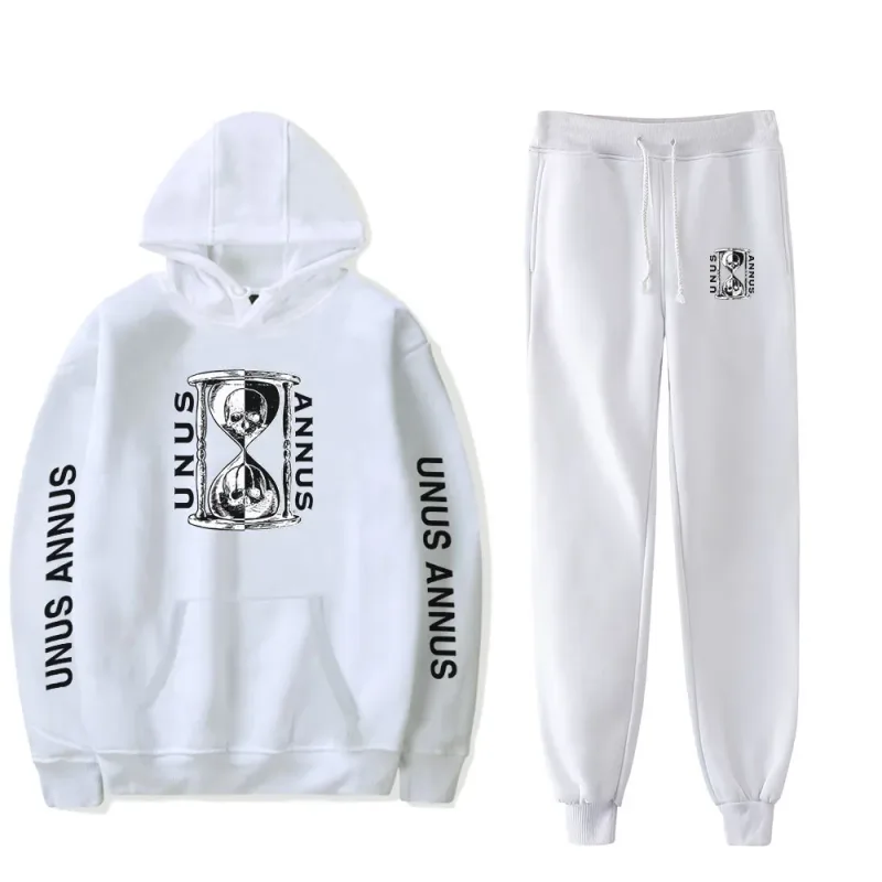 Popular Comfortable Unus Annus Print Sweatshirt Sweatpants Suit Hoodies+ Trousers Suit Boys/Girls 2 Piece Set Clothes — image 2