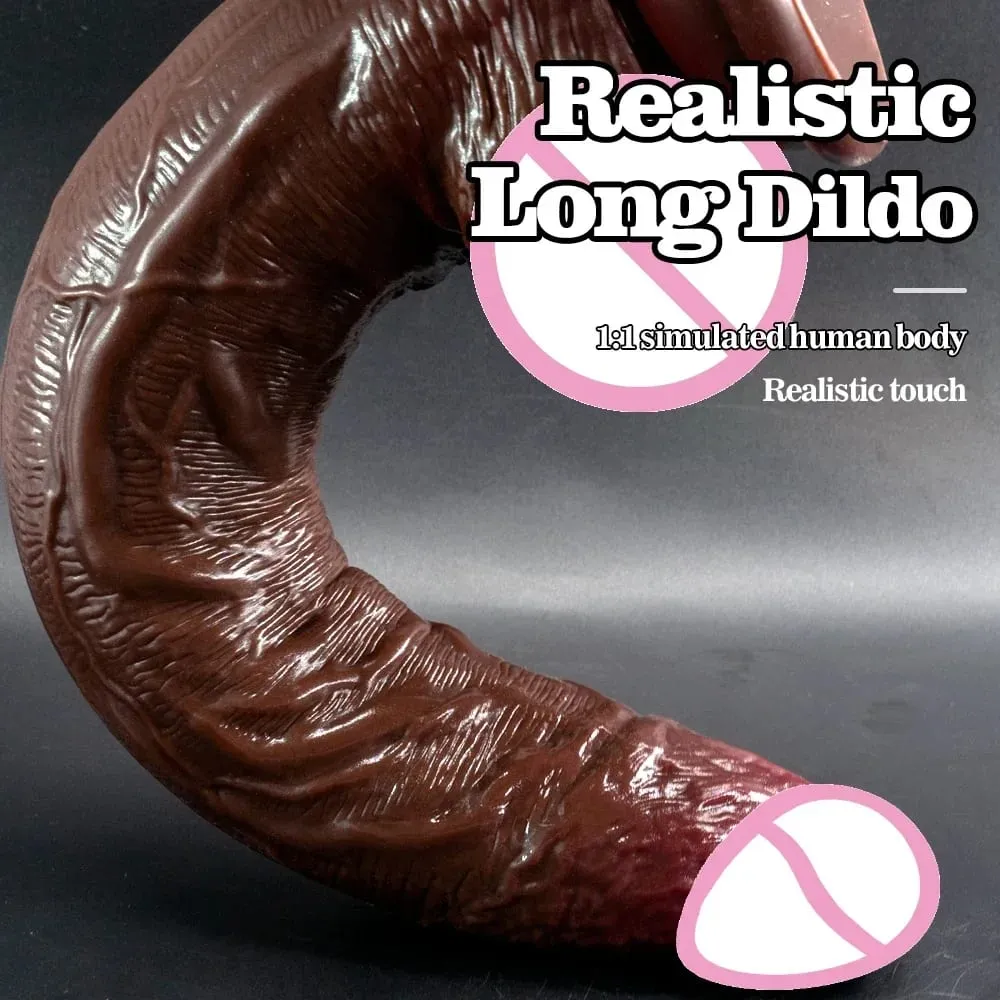 Godemiché à pénis Super Long de 13,3 pouces, doux et réaliste avec ventouse, jouets sexuels anaux pour hommes et femmes, masturbateur, énorme Phallus — image 5