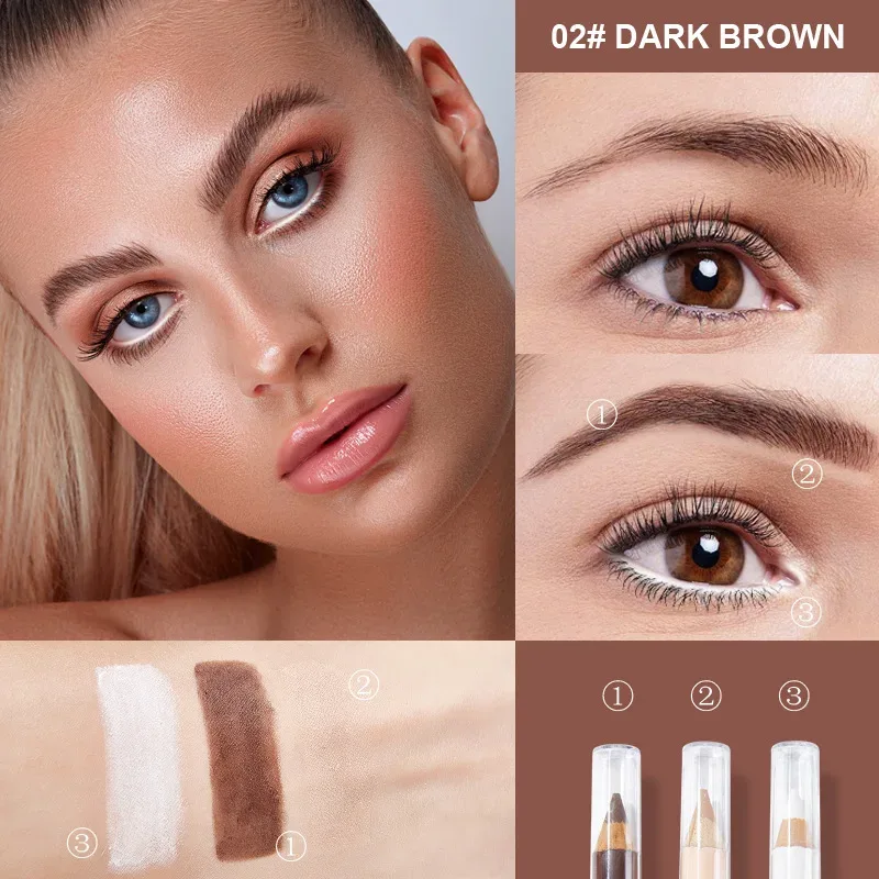 3ชิ้นไม้อายแชโดว์Liner Contourคอนซีลเลอร์ดินสอชุด-สีขาวอายแชโดว์คิ้วContourคอนซีลเลอร์กันน้ำแต่งหน้าชุด — image 8