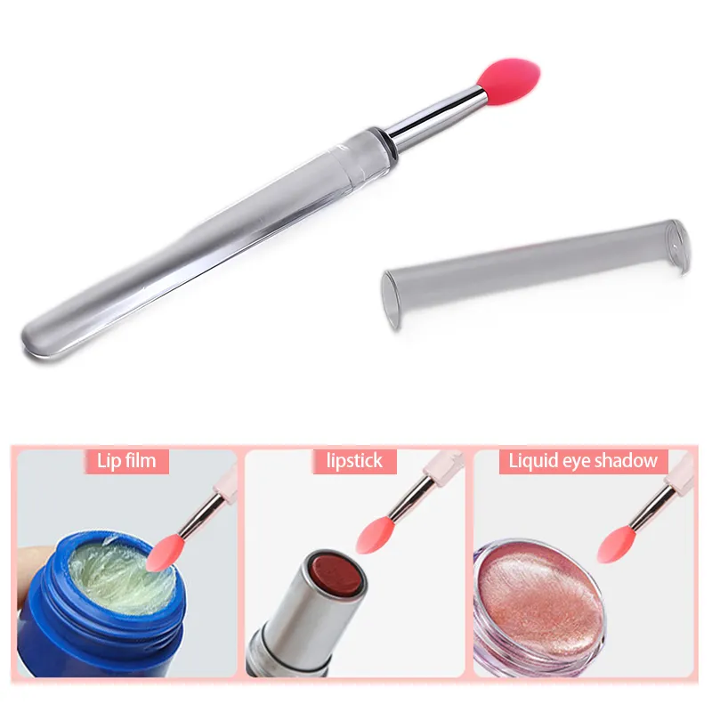 Silikonový štětec na rty s krytem Měkký multifunkční aplikátor masky na rty Lesk na rty Přenosné cestovní štětce na make-up opakovaně použitelné — image 3