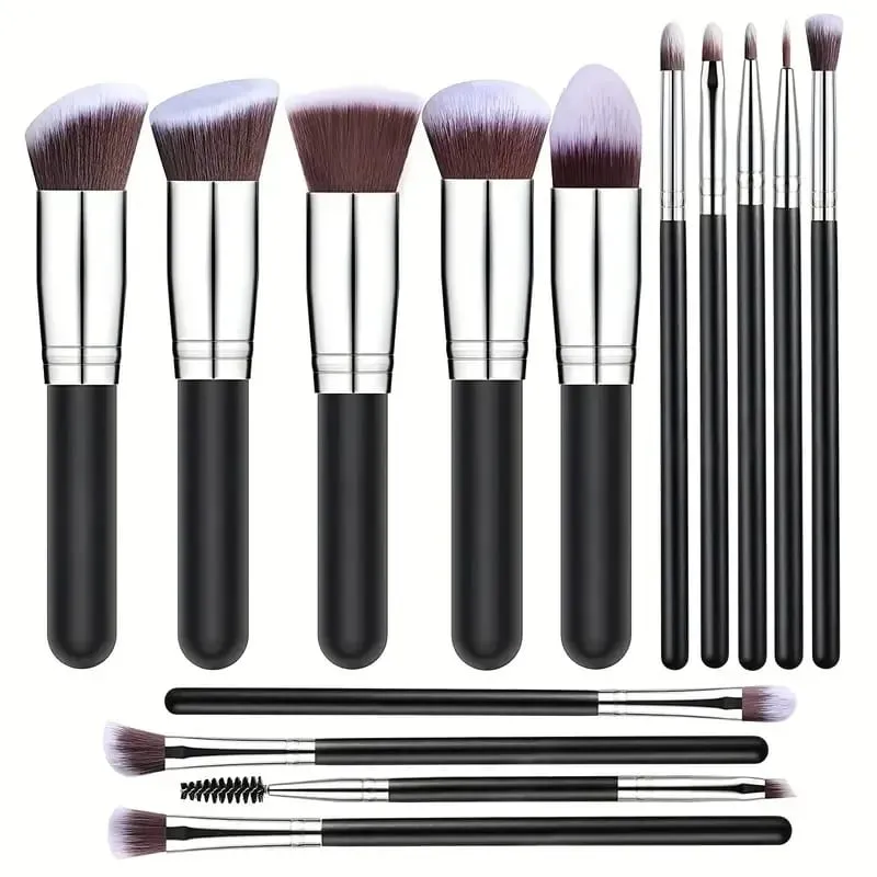 Juego de brochas de maquillaje profesional, 14-16 Uds., Kit de maquillaje Premium, base de pelo sintético, sombras de ojos potentes, herramientas de belleza para mezclar — image 11