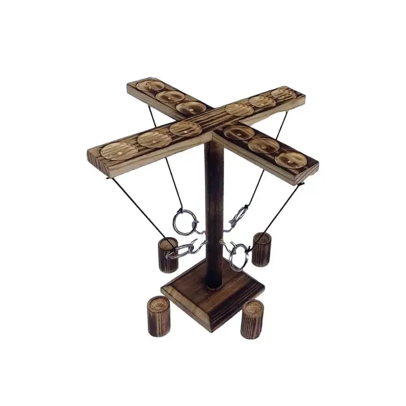 Ring Toss Games for Kids Adults Home Party Drinking Games Fast-paced Handheld Wooden Board Games Shot Ladder Bundle Outdoor Bars — image 10
