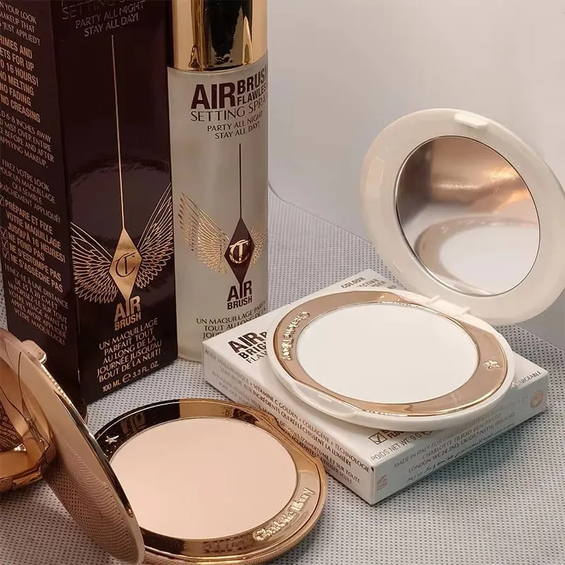 Charlotte Tilbury-aerógrafo en polvo difuminado, sin poros y resaltador, iluminador, luminoso, de larga duración, enfoque suave, brillo, regalos de maquillaje