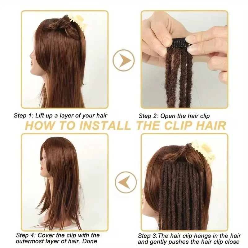 Extensiones de Rastas finas, color marrón degradado, Rubio, sintético, hecho a mano, trenzas individuales para hombres, estilo Hip Hop Street, 2 uds. — image 7