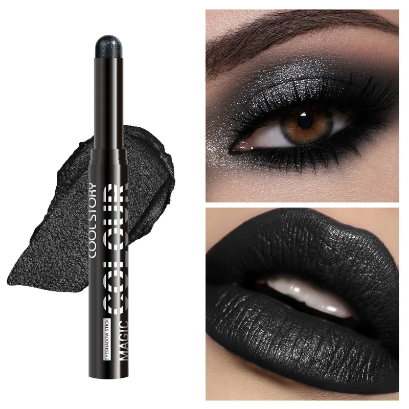 2 en 1 fard à paupières rouge à lèvres bâton crayon imperméable paillettes éclaircir mat ombre à paupières maquillage Pigment fard à paupières stylo — image 9