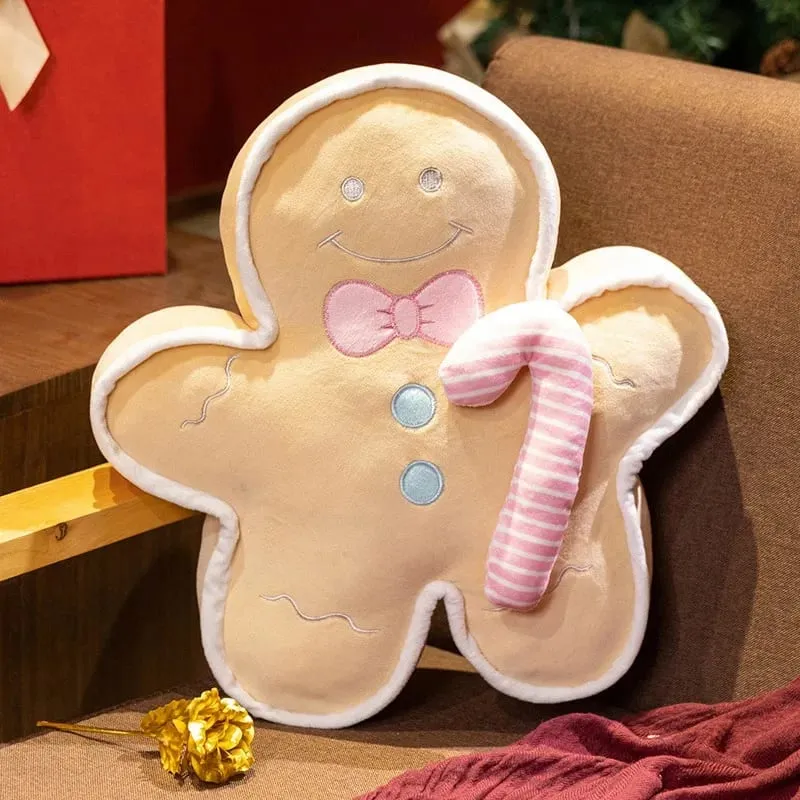 Caldo Natale Omino di Pan di Zenzero Cuscino Morbido Peluche Decorazione Divertente Peluche di Natale Decorazione del Regalo di Compleanno di Natale di Alta Qualità