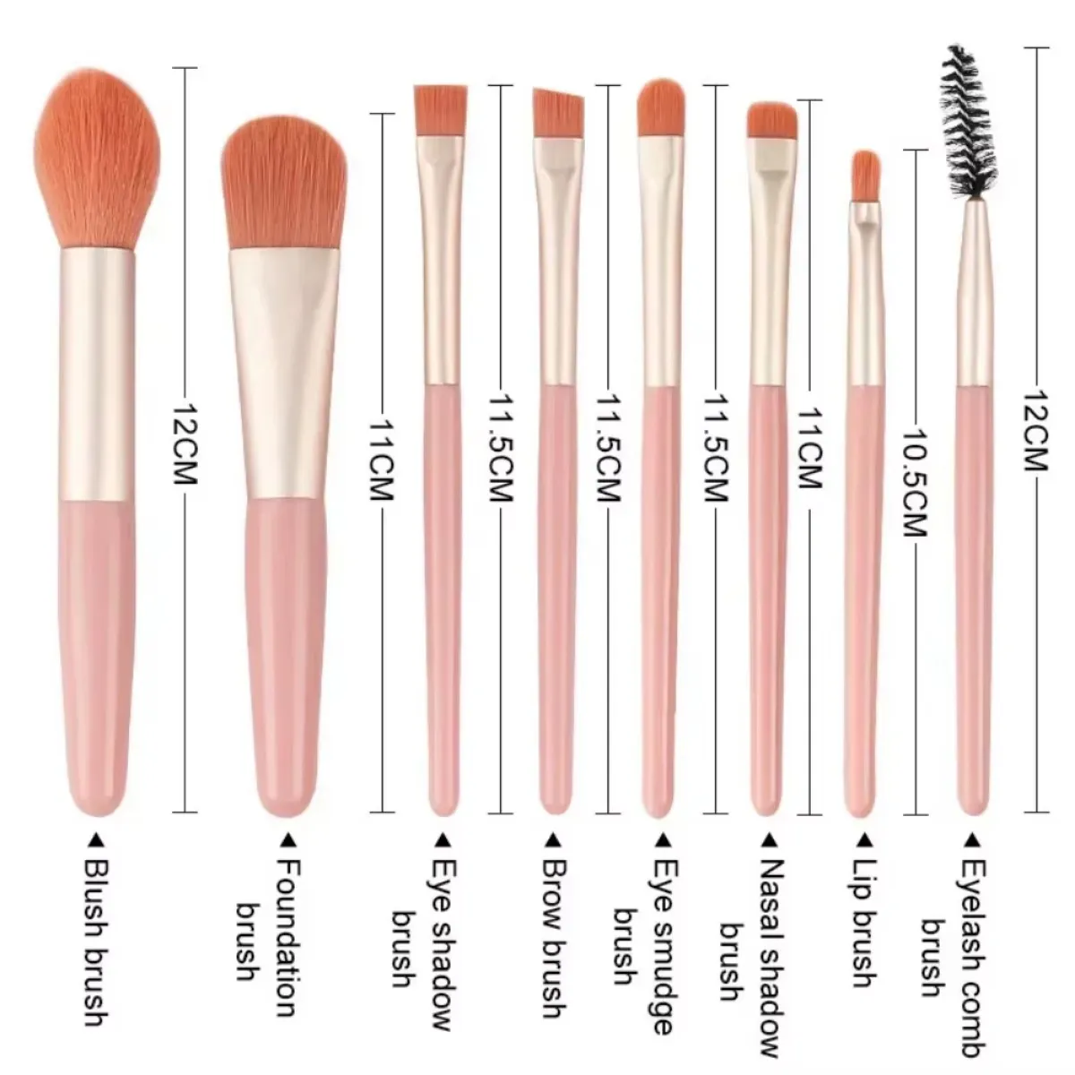 8-delige make-upborstelset Zachte pluizige professionele cosmetische foundationpoeder Oogschaduw Kabuki Blending Make-upborstels Schoonheidstools — image 5