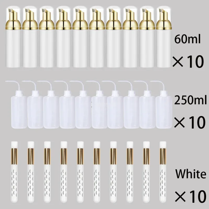 60ml Genopfyldelig lækagefri tomme skummoussepumpeflasker Lash Extension Cleansing Kit Blød børste 250ml skylleflaske Skønhedsværktøj — image 15