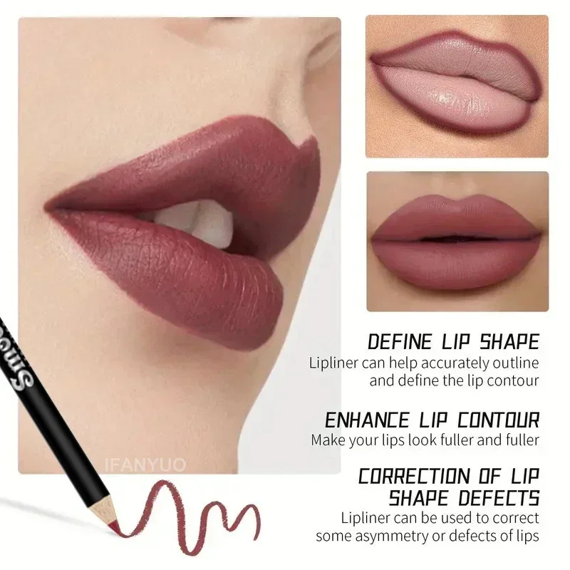12 Color Matte Lipliner Pencil Long-Lasting Waterproof Plumping Stain Lipstick Natural Brown Lip Liner Professional Makeup — image 6