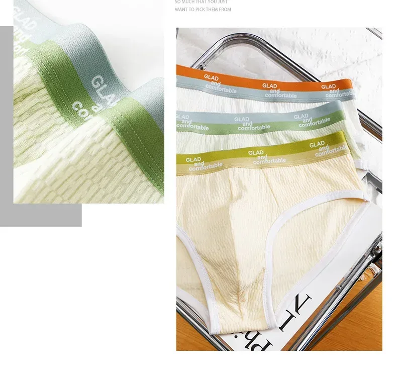 Letnie nowe męskie bawełniane majtki w jednolitym kolorze, minimalistyczna oddychająca cienka bielizna, modne kąpielówki męskie majtki bikini 3256812635450502 — image 16