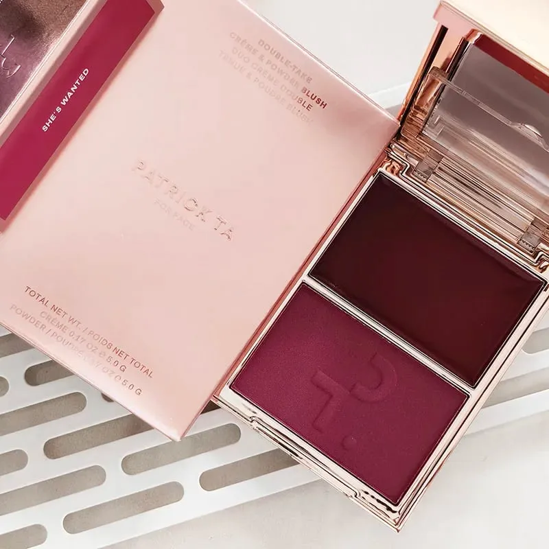 Patrick 2 in 1 Cream & Powder Blush Palette Dual Cheek Blush Duo Lasting Natural Brightening TA Makeup Cosmetics She's That Girl — image 19