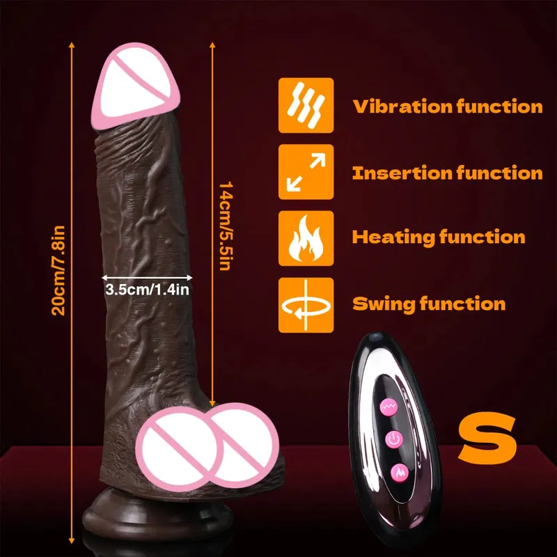 สมจริงDildo Telescopic VibratorอวัยวะเพศชายเทียมหญิงG-Spotนวดช่องคลอดBig Dickเพศของเล่นสำหรับผู้หญิง 18 + — image 5