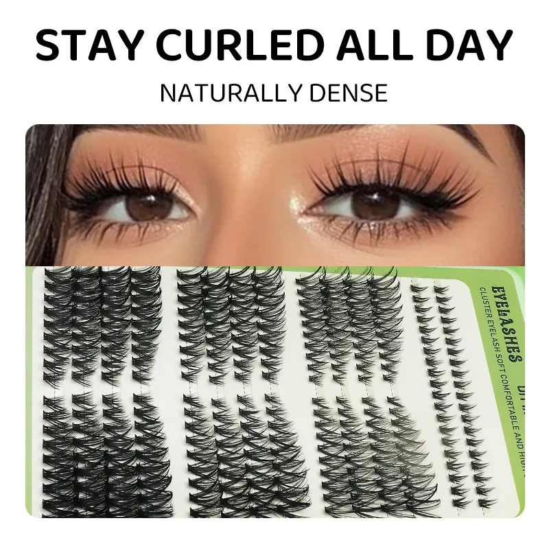DIY Manga Spiky Cluster Lash Extensions Přirozený mega objem Individuální předřezané segmentované řasy pro domácí líčení očí — image 4
