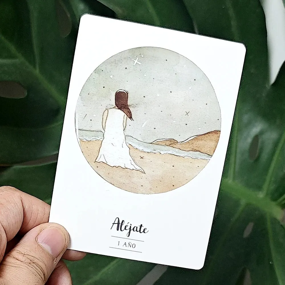 Bộ bài Oracle tình yêu lãng mạn bằng tiếng Tây Ban Nha 42 lá bài Oracle Luân xa trái tim 10,5 * 7,5cm
