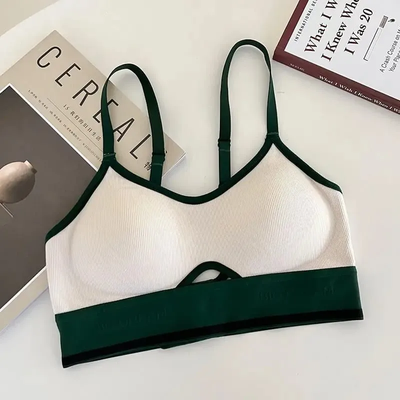 Nahtlose Sport-Bralette für Teenager, kabellos, Anti-Sagging, dünne Körbchen, kleine Bruststütze, Racerback, leichtes BH-Set, Dessous — image 12