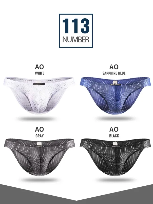 2PCS Slip stretti trasparenti in seta di ghiaccio, slip piccoli da uomo, occhi a rete, pantaloni giovanili traspiranti — image 11