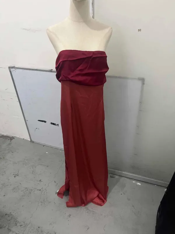 Renk Engelleme Eşarp Yaka Askı Kadın Maxi Elbise Spagetti Kayışı Yüksek Bölünmüş Kat Uzunluk Abiye Bayan Parti Elbiseler — image 12